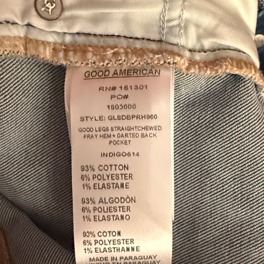 Women’s size 22 light blue wash straight legs raw hem denim crop jeans $169 - Picture 8 of 10